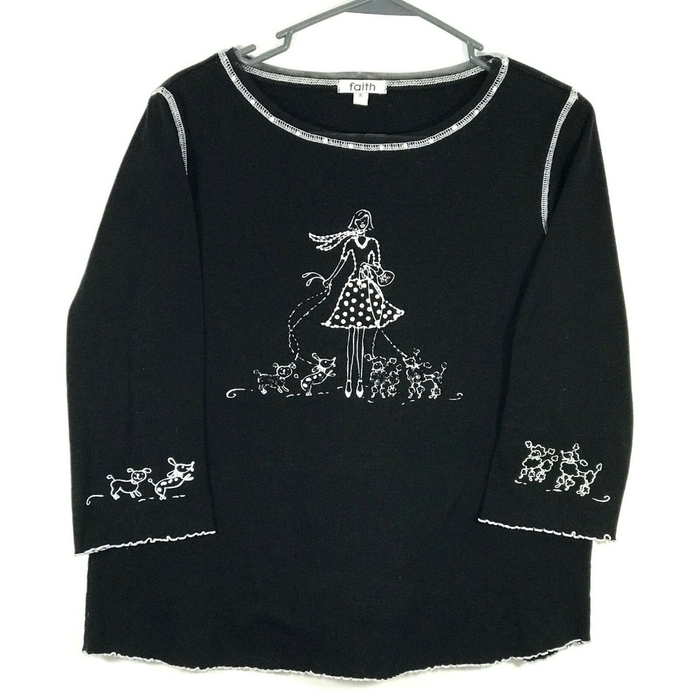 Faith Sweater XL Pet Beaded Embroidered Graphics